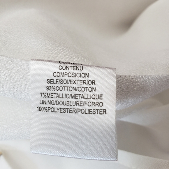 CHARLES HENRY Metallic Stripe Ivory Popover Dress Sz M NWT - Picture 15 of 15